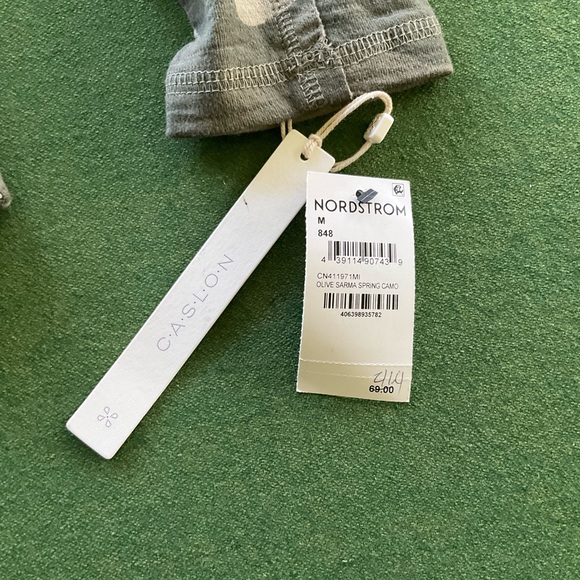 Caslon Drape Collar Knit Blazer in Olive Camo Print BNWT Medium - Picture 3 of 5